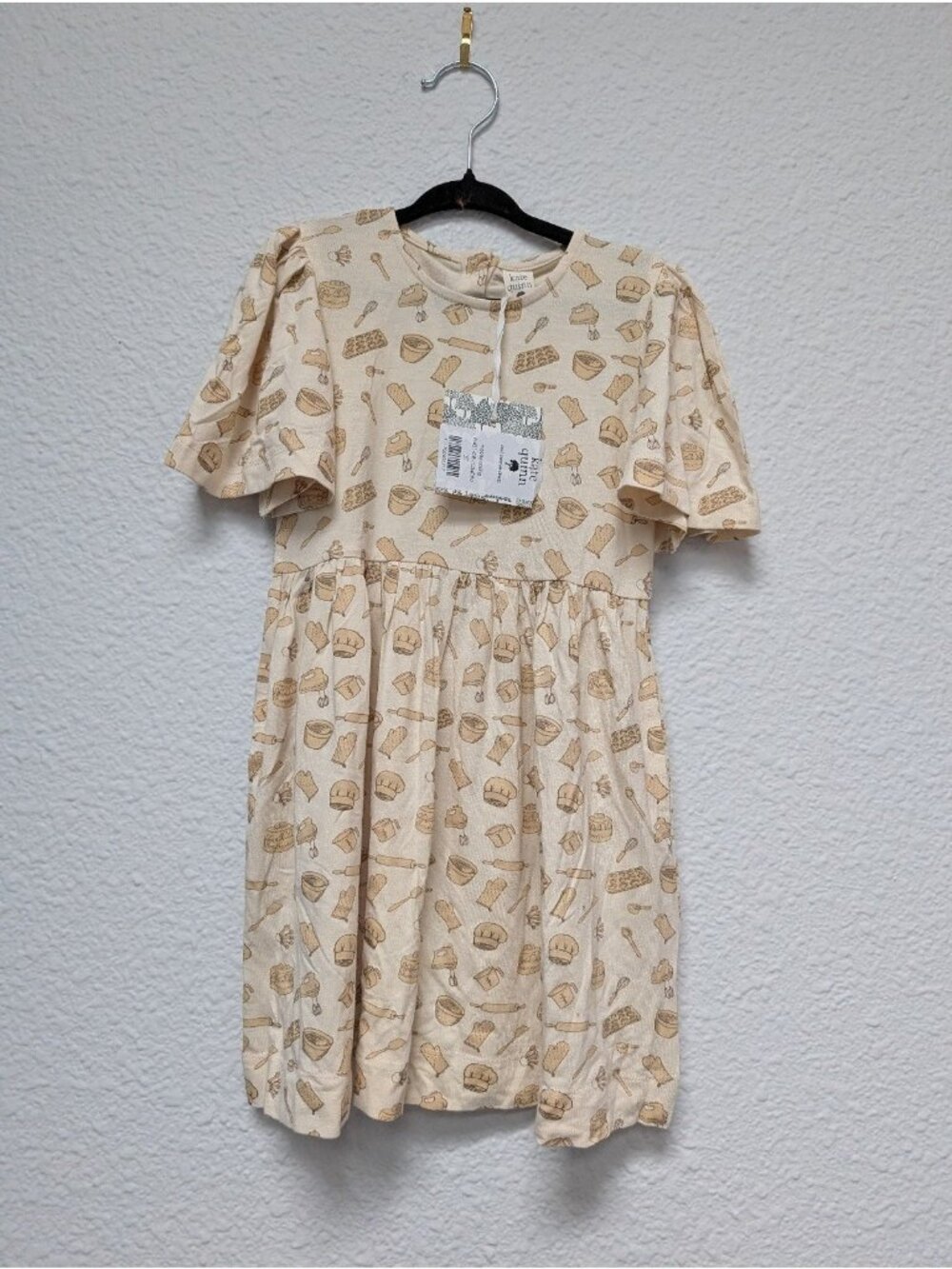 Kate Quinn Bamboo Mocha Baking Bell Sleeve Dress 3T Neutral